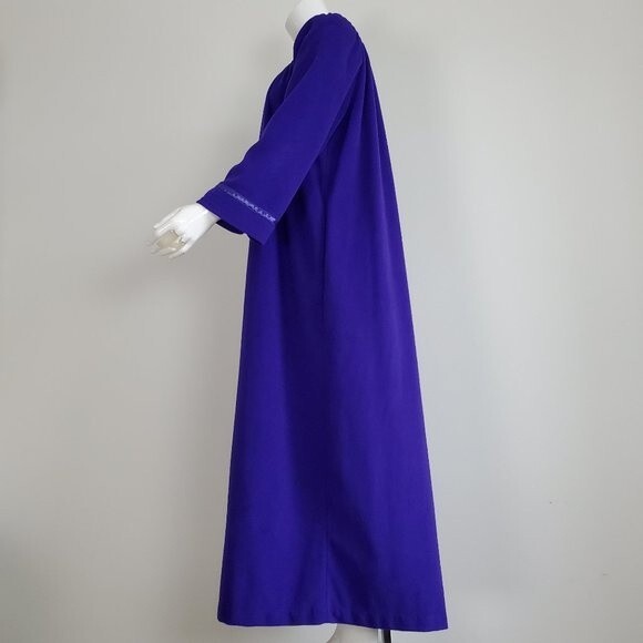 Vintage 80's Vandemere Purple Robe Housecoat - Picture 3 of 10